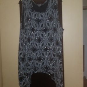 Sparkling silver and black top